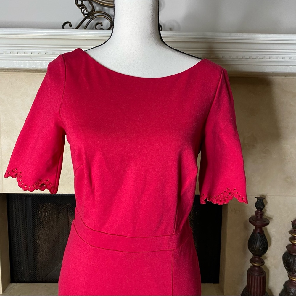 Boden Emma Ponte Dress .Embroidered cuffs and hem give this pencil Dress… - Picture 4 of 16